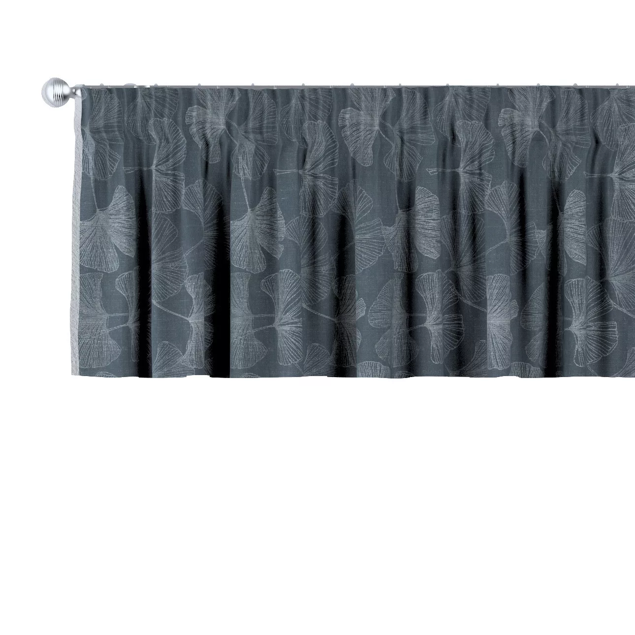 Kurzgardine mit Kräuselband, graphite-silbern, 130 x 40 cm, Flowers (143-52 günstig online kaufen