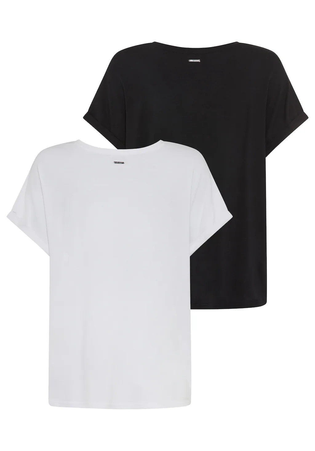 Laura Scott CURVE T-Shirt, (2 tlg.), mit modischem Ärmelaufschlag - GROSSE günstig online kaufen