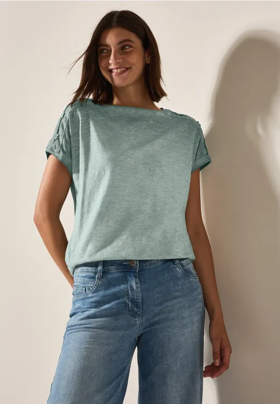 T-Shirt mit Knopfdetail günstig online kaufen