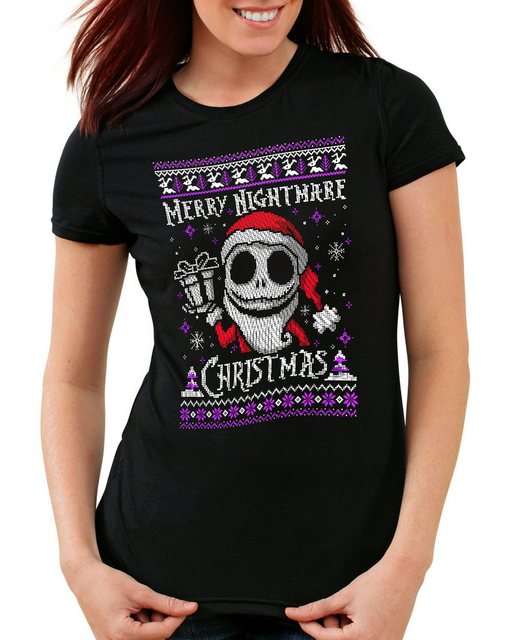 style3 T-Shirt Nightmare skellington jack christmas before ugly sweater wei günstig online kaufen