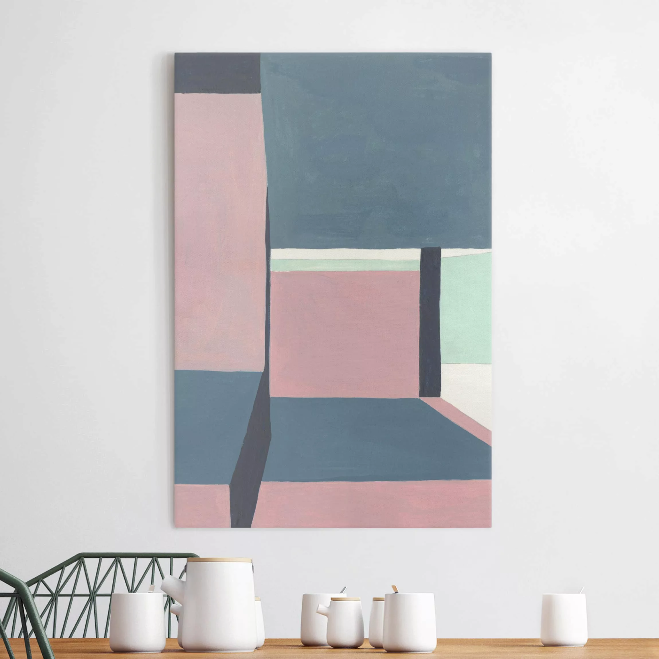Leinwandbild Abstrakt - Hochformat Schatten der Wände IV günstig online kaufen