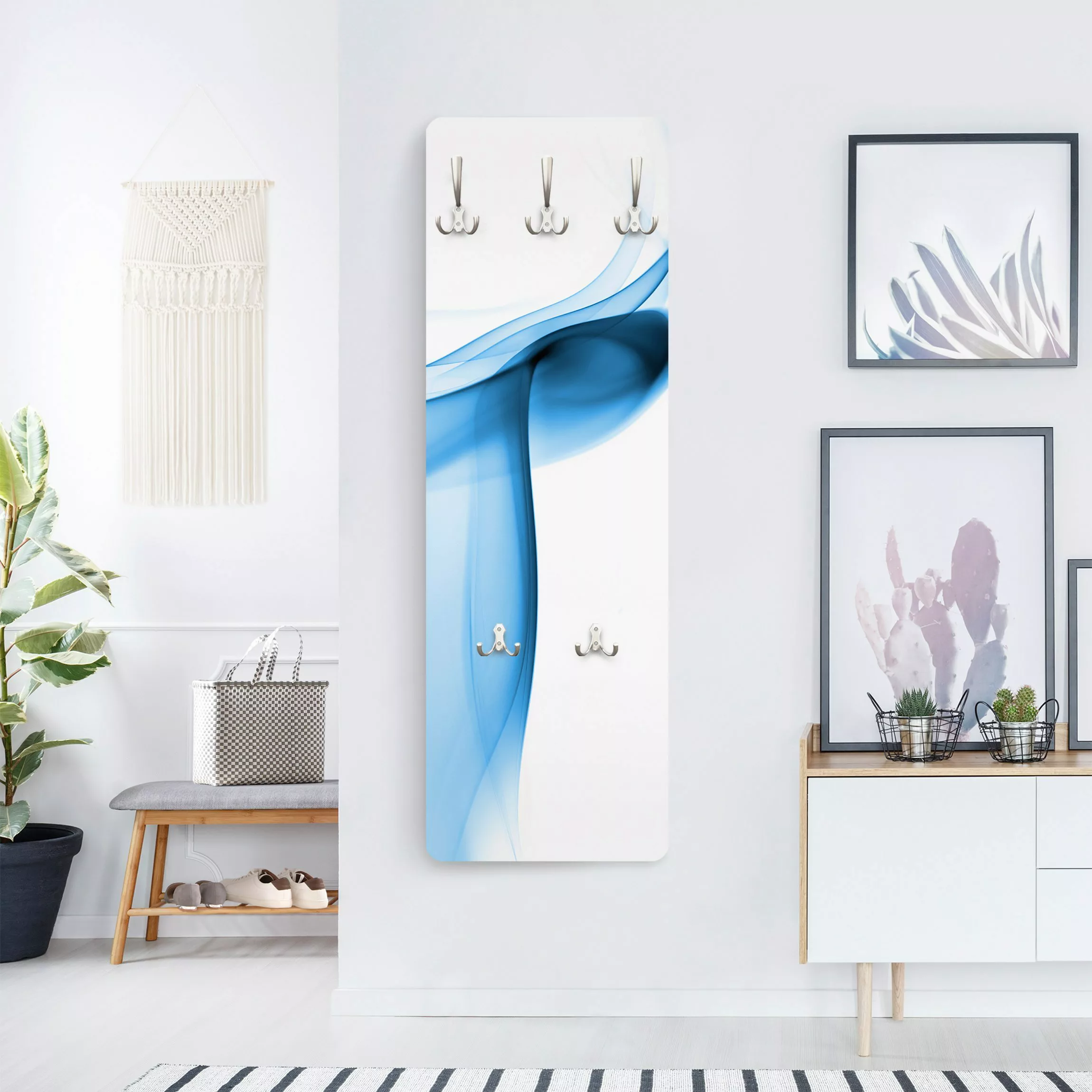 Wandgarderobe Holzpaneel Abstrakt Blue Luxury günstig online kaufen