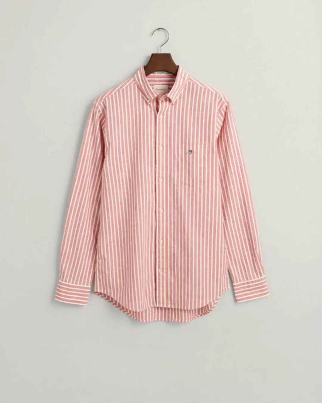 Gant Blusenshirt REG COTTON LINEN STRIPE SHIRT, SUNSET PINK günstig online kaufen