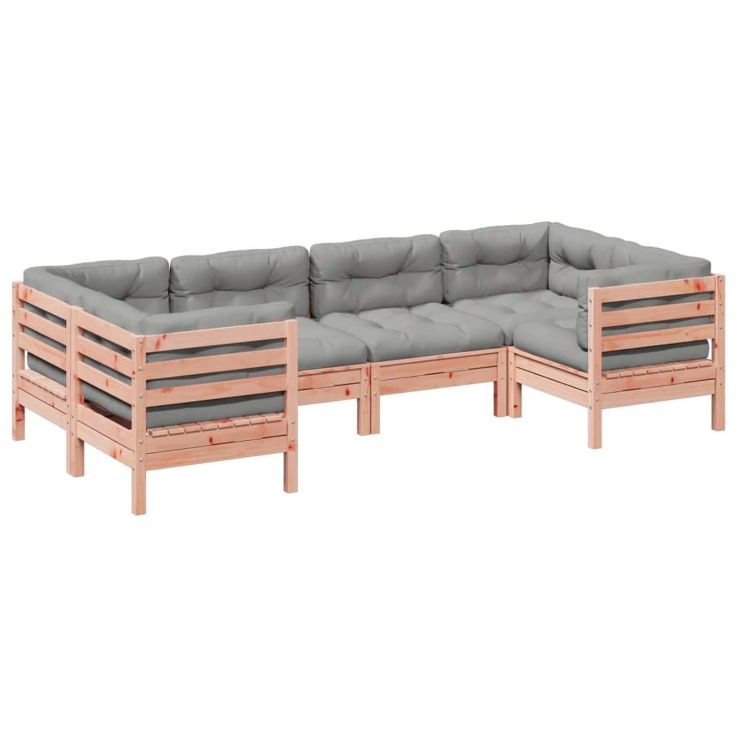 vidaXL 6-Tlg Garten-Sofagarnitur mit Kissen Massivholz Douglasie 3299612 günstig online kaufen