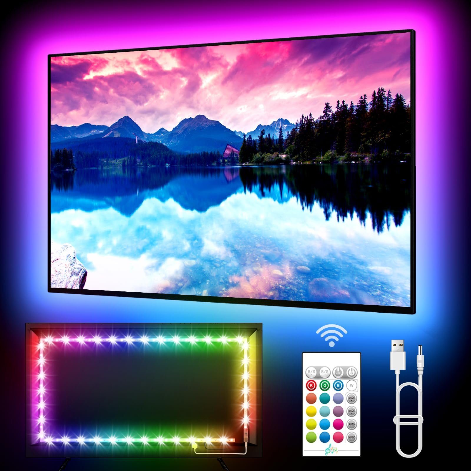 Jibenhome LED Stripe TV LED-Hintergrundbeleuchtung Dimmbar günstig online kaufen