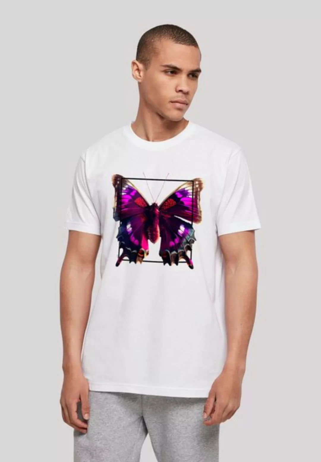 F4NT4STIC T-Shirt Pink Schmetterling TEE UNISEX Print günstig online kaufen