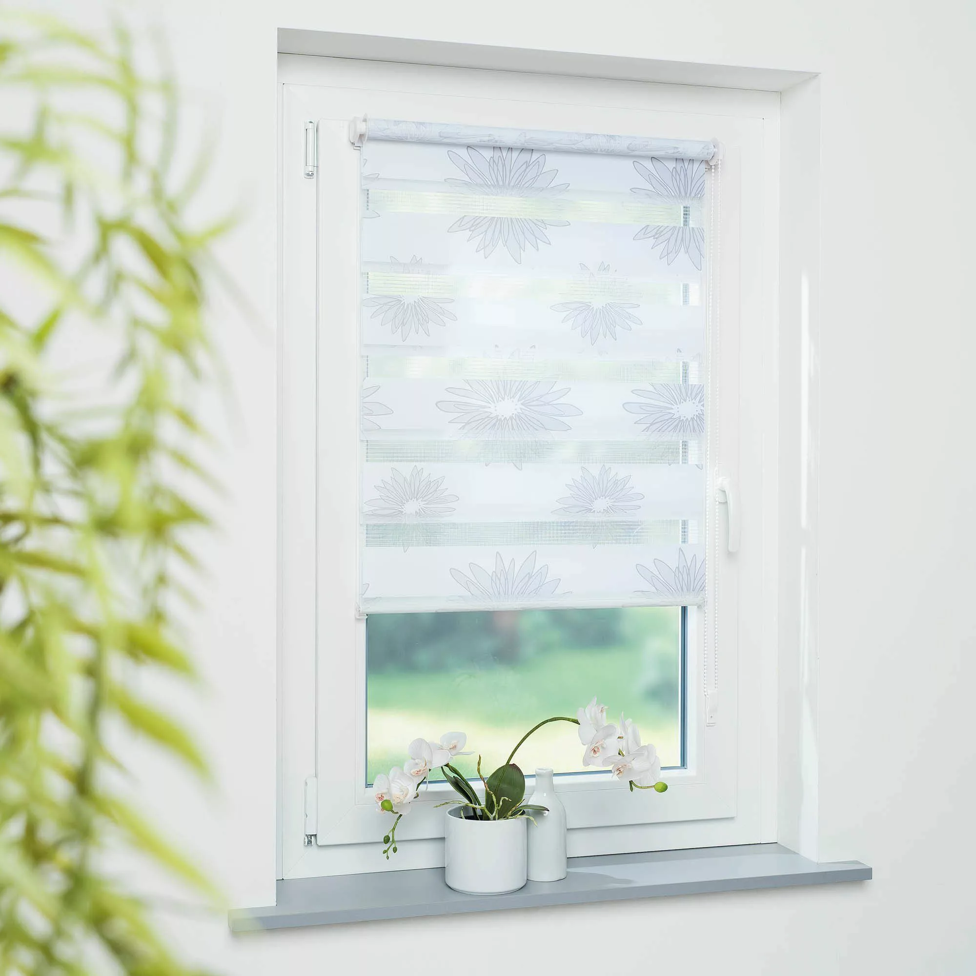 GARESA Doppelrollo »Blüte«, Lichtschutz, ohne Bohren, freihängend, dekorati günstig online kaufen