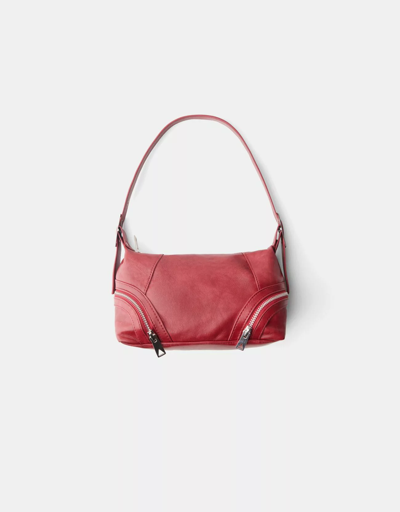 Bershka Schultertasche Mit Reißverschluss Damen Weinrot günstig online kaufen