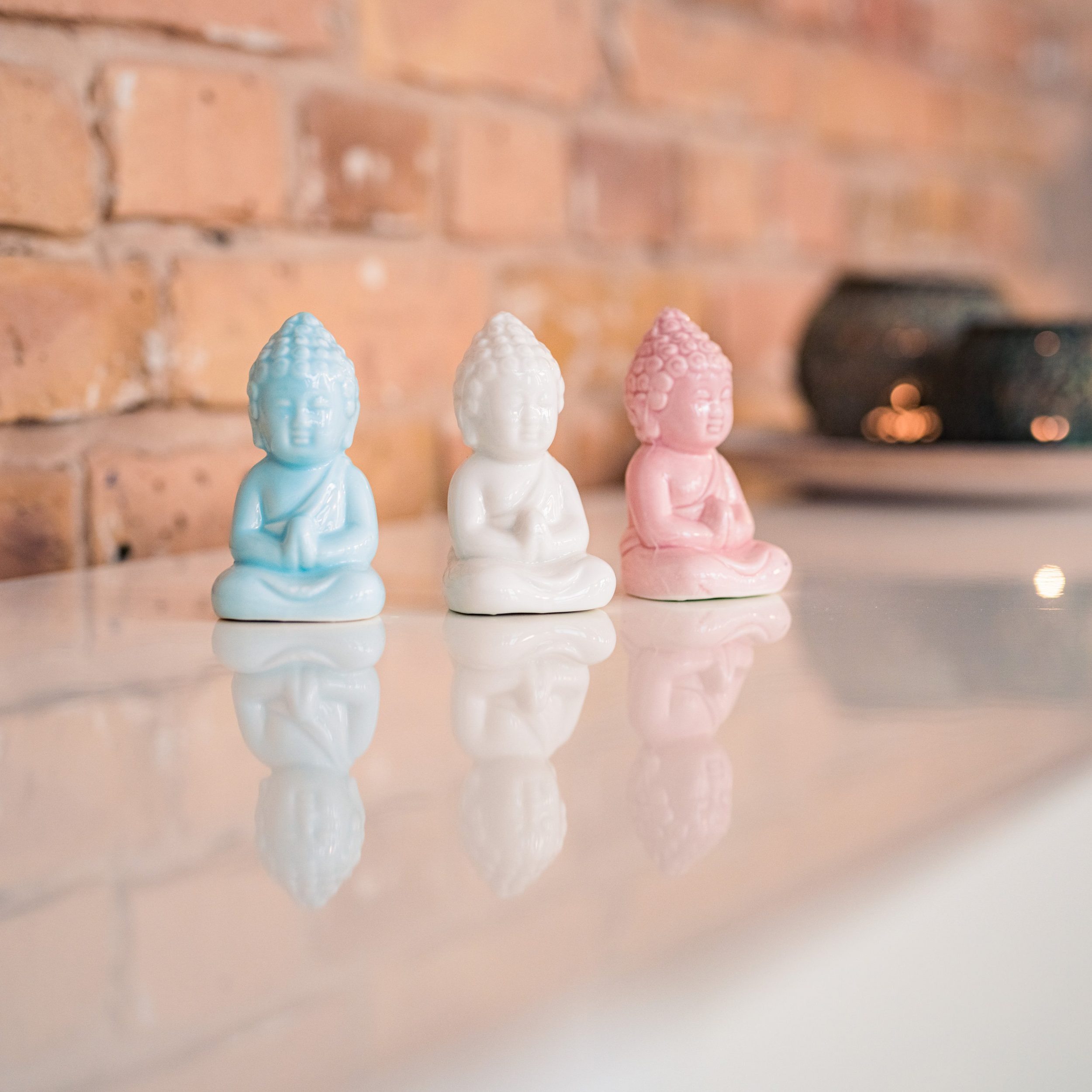 Flanacom Dekofigur Mini-Buddha - 3er Set günstig online kaufen