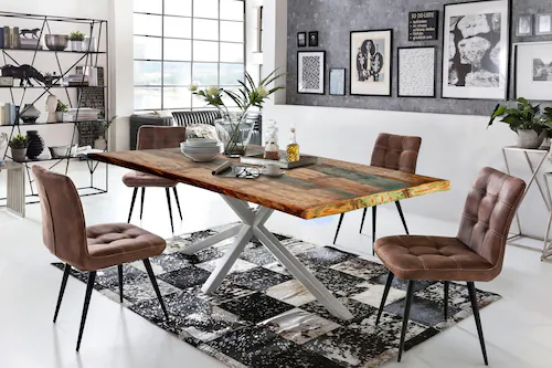 SIT Esstisch "Tops&Tables", mit Tischplatte aus Altholz mit Farbresten günstig online kaufen