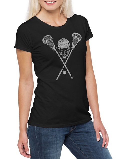 Urban Backwoods Print-Shirt Lacrosse Gear Damen T-Shirt Spieler Passion Spo günstig online kaufen