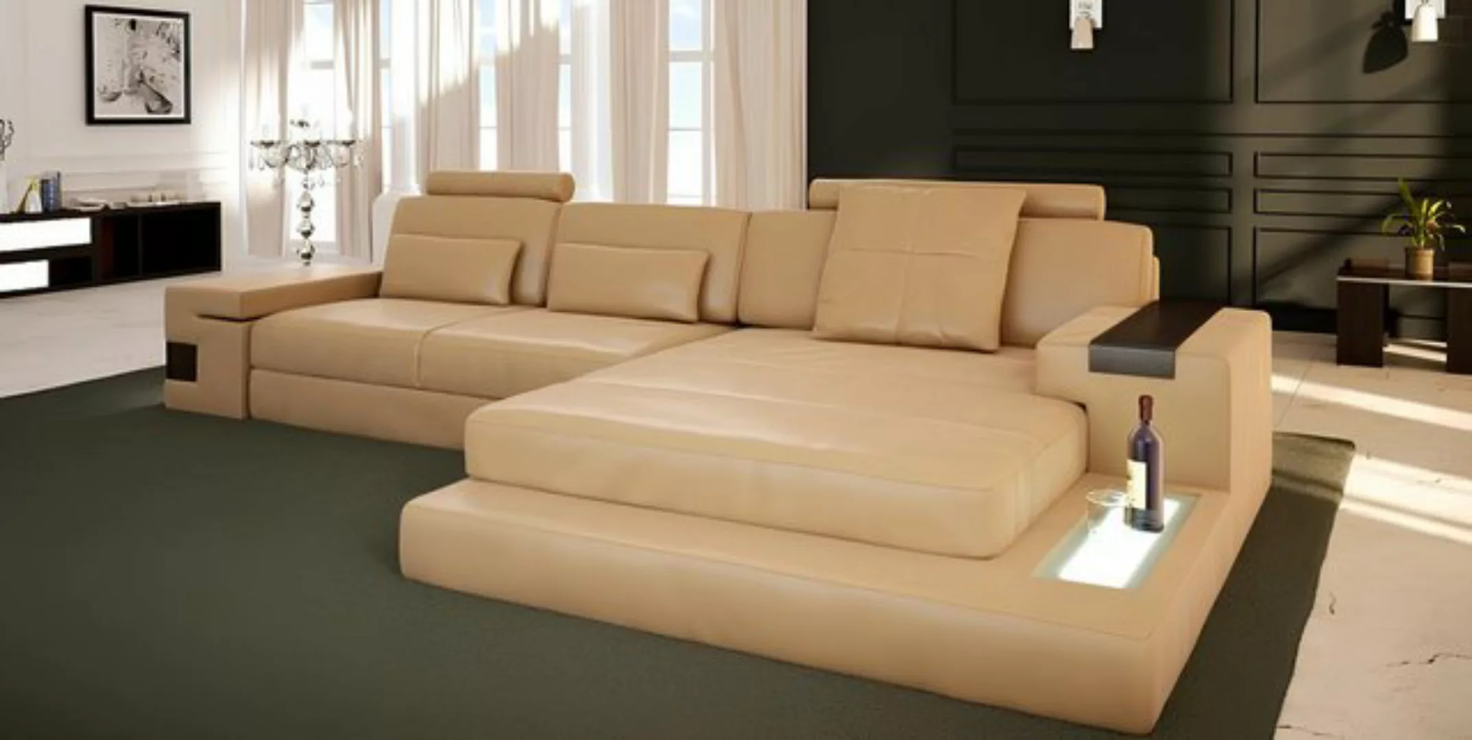 Xlmoebel Ecksofa Wohnlandschaft aus Leder in L-Form mit großem XXL-Sofa +, günstig online kaufen