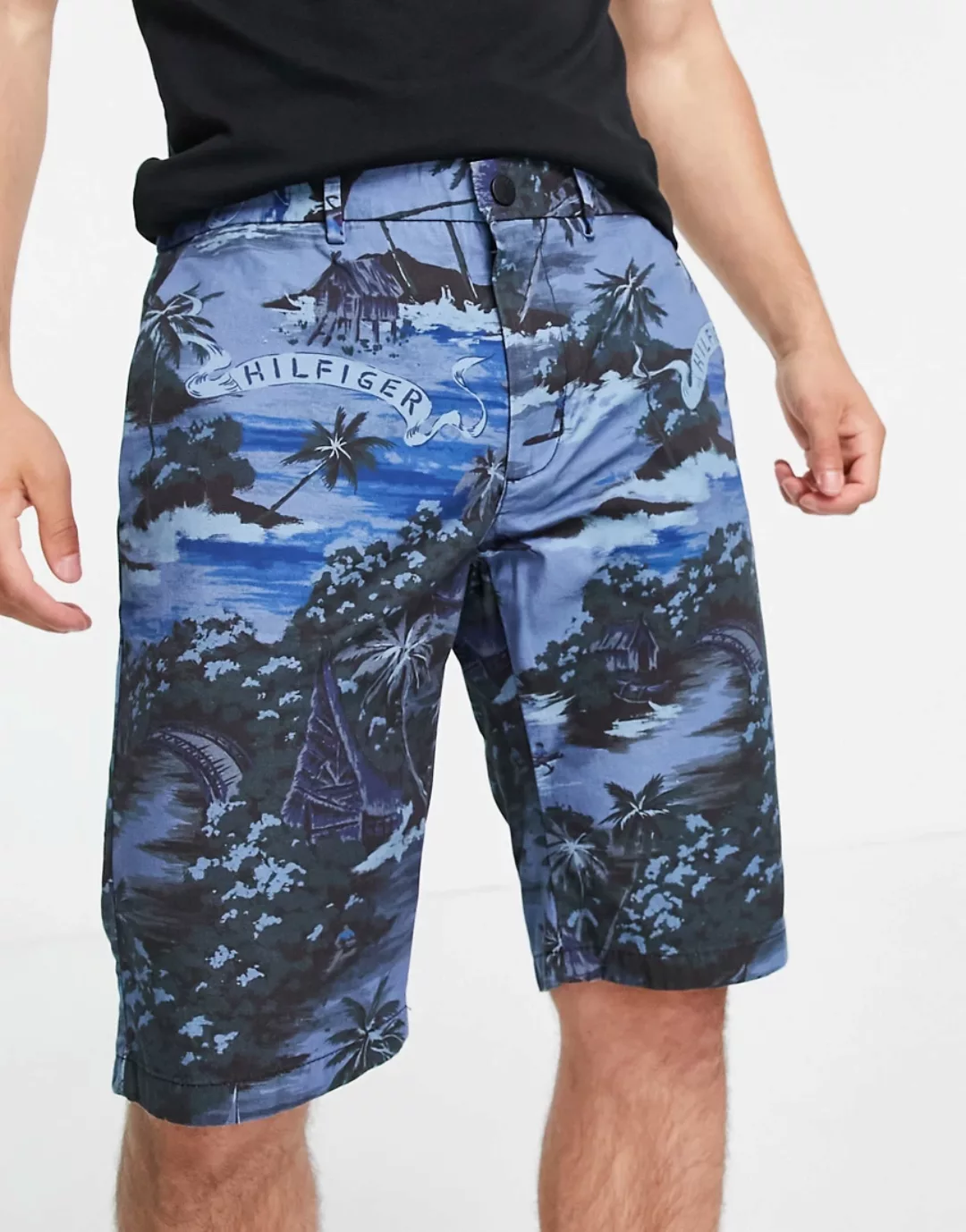 Tommy Hilfiger – Hampton – Shorts in Wüstenhimmel-Blau mit durchgehendem Ha günstig online kaufen