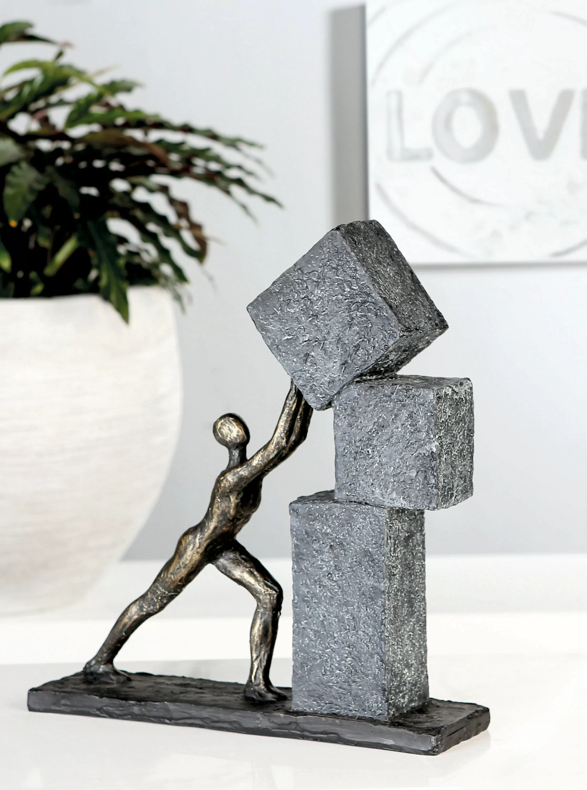 Casablanca by Gilde Dekofigur »Skulptur Stacking, bronzefarben/grau«, Dekoo günstig online kaufen