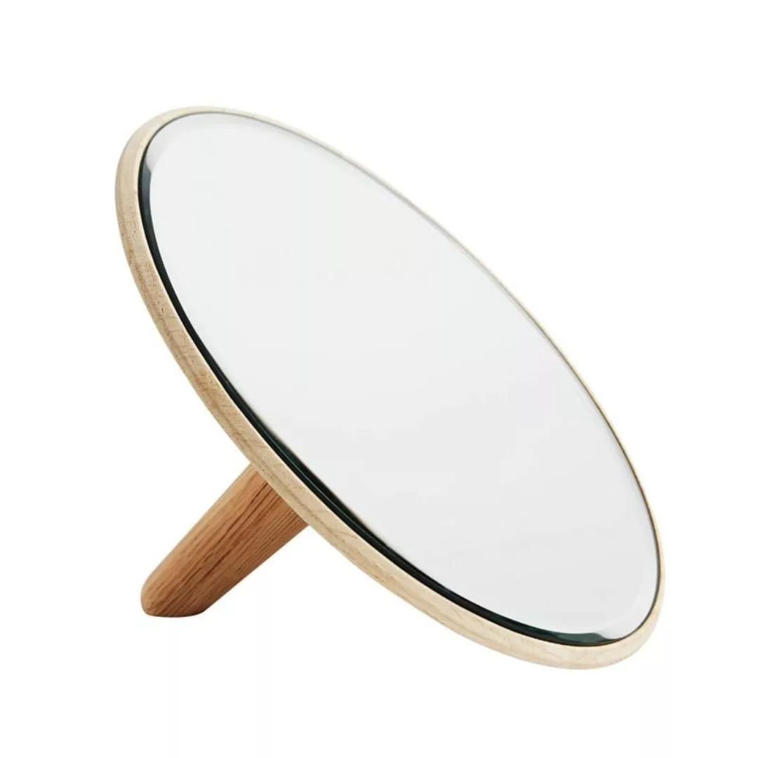 Woud - Barb Kosmetikspiegel - eiche/spiegel/lackiert/Ø x H:  26 x 6cm/Größe günstig online kaufen
