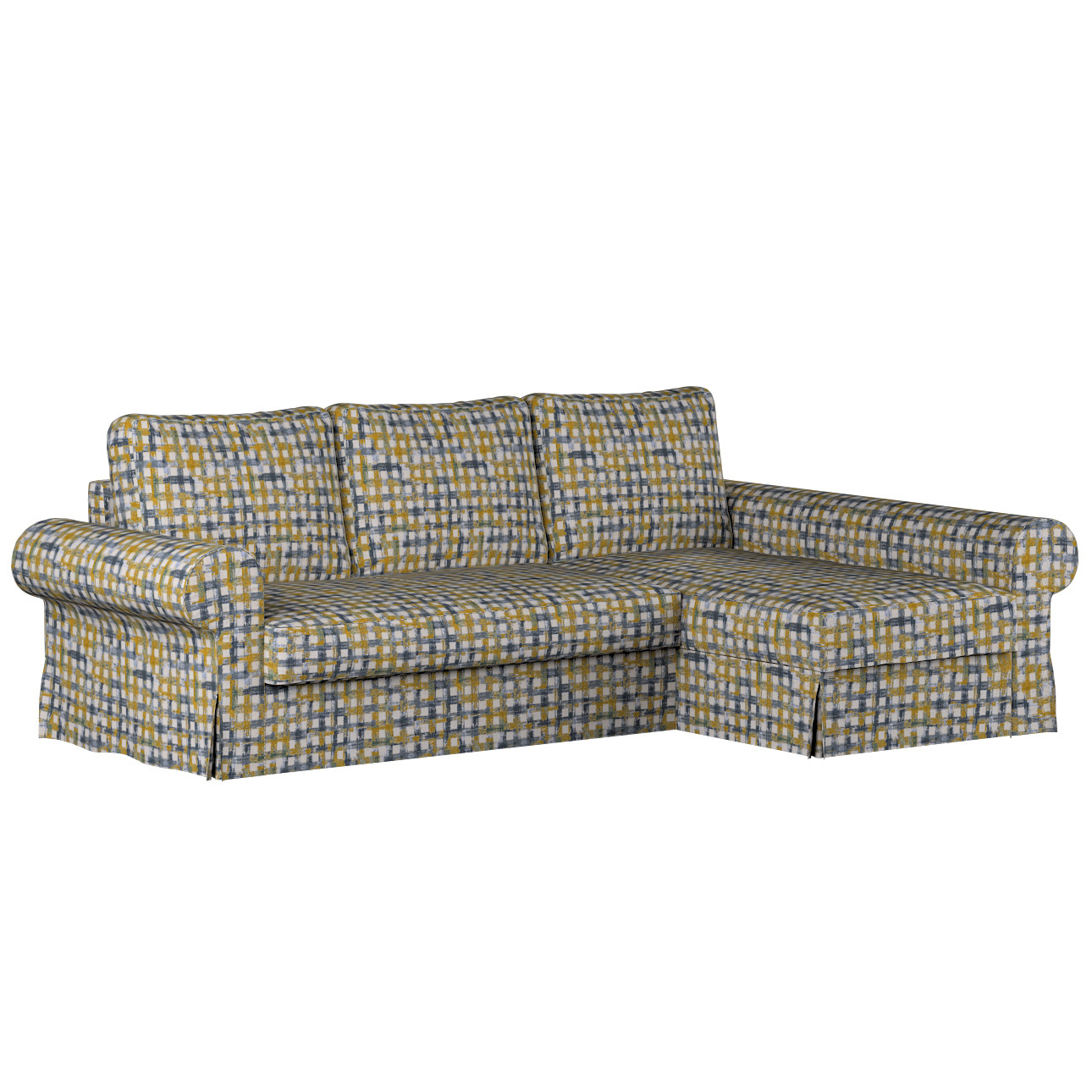 Bezug für Backabro Bettsofa / Recamiere, blau-gelb, Bezug für Bettsofa Back günstig online kaufen