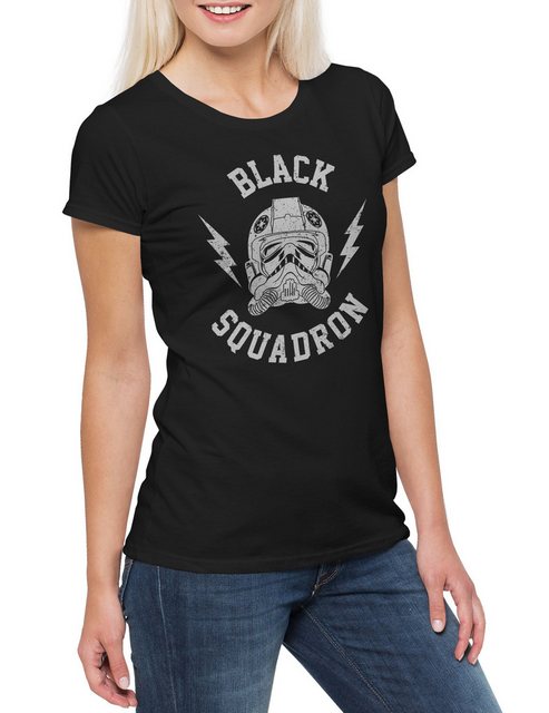 Urban Backwoods Print-Shirt Black Squadron Vintage II Damen T-Shirt Star Ti günstig online kaufen