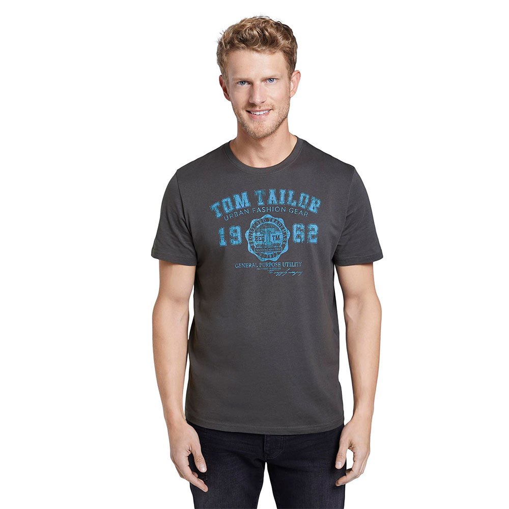 Tom Tailor Herren T-Shirt mit Logo Print - Regular Fit günstig online kaufen