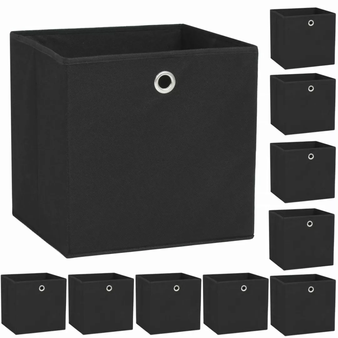 Aufbewahrungsboxen 10 Stk. Vliesstoff 32 X 32 X 32 Cm Schwarz günstig online kaufen