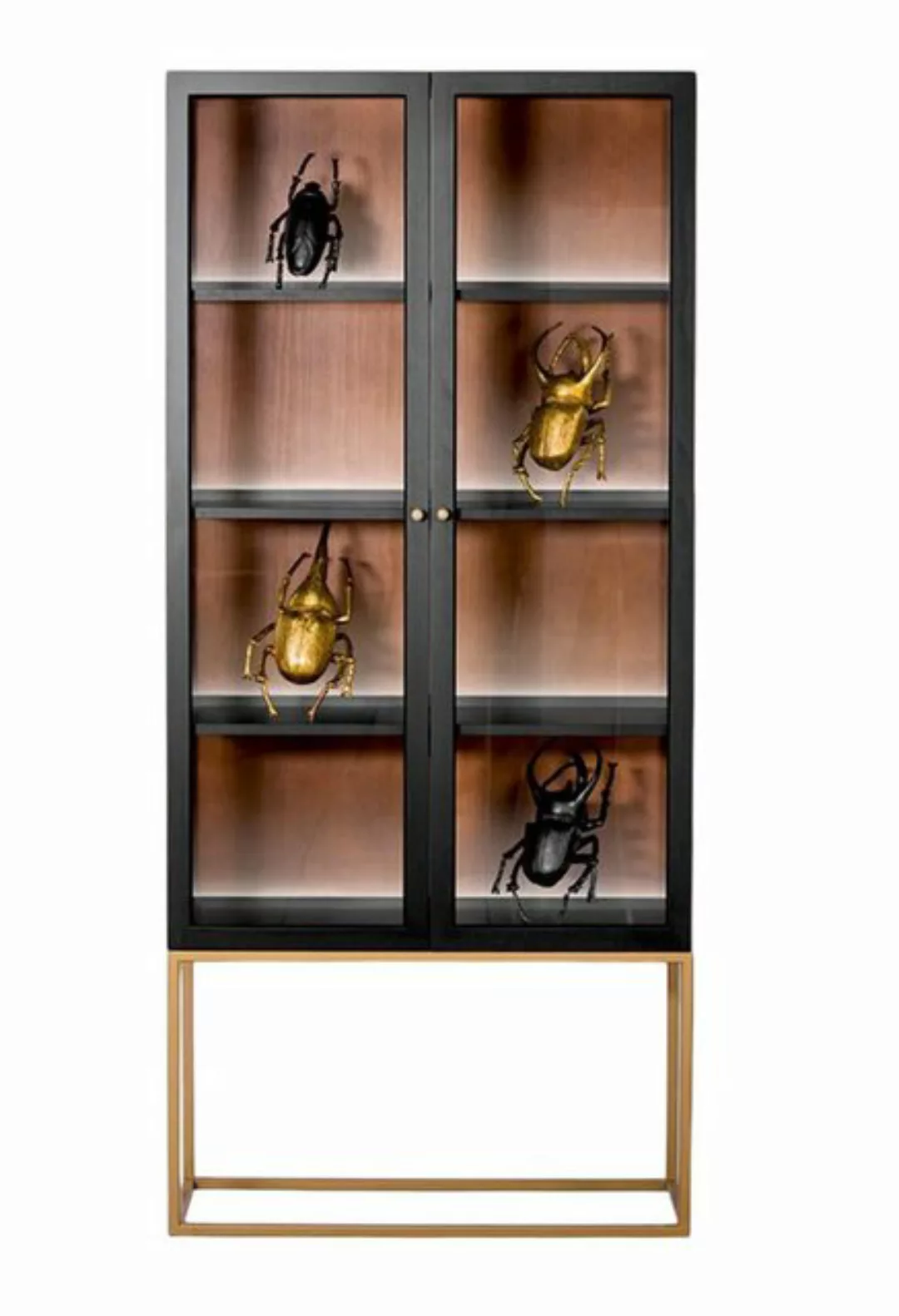 Xlmoebel Vitrine Glas-Holz-Vitrinenschrank für stilvolles Wohnzimmerdesign. günstig online kaufen