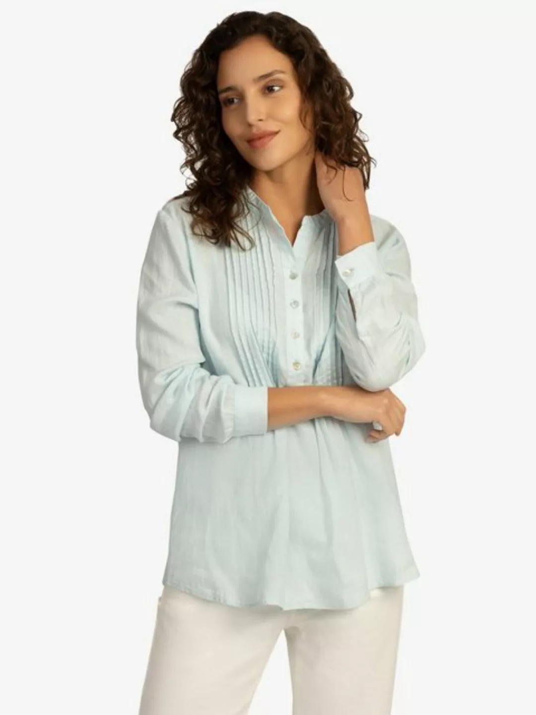 mint & mia Blusenshirt aus hochwertigem Leinen Material mit Klassisch Stil günstig online kaufen