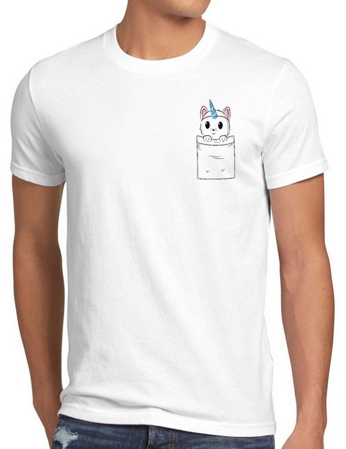 style3 T-Shirt Unicorn Pocket Cat Einhorn Katze Brusttasche Fun lustig tasc günstig online kaufen