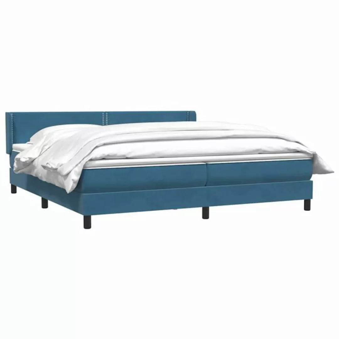 vidaXL Bett Boxspringbett mit Matratze Dunkelblau 180x220 cm Samt günstig online kaufen