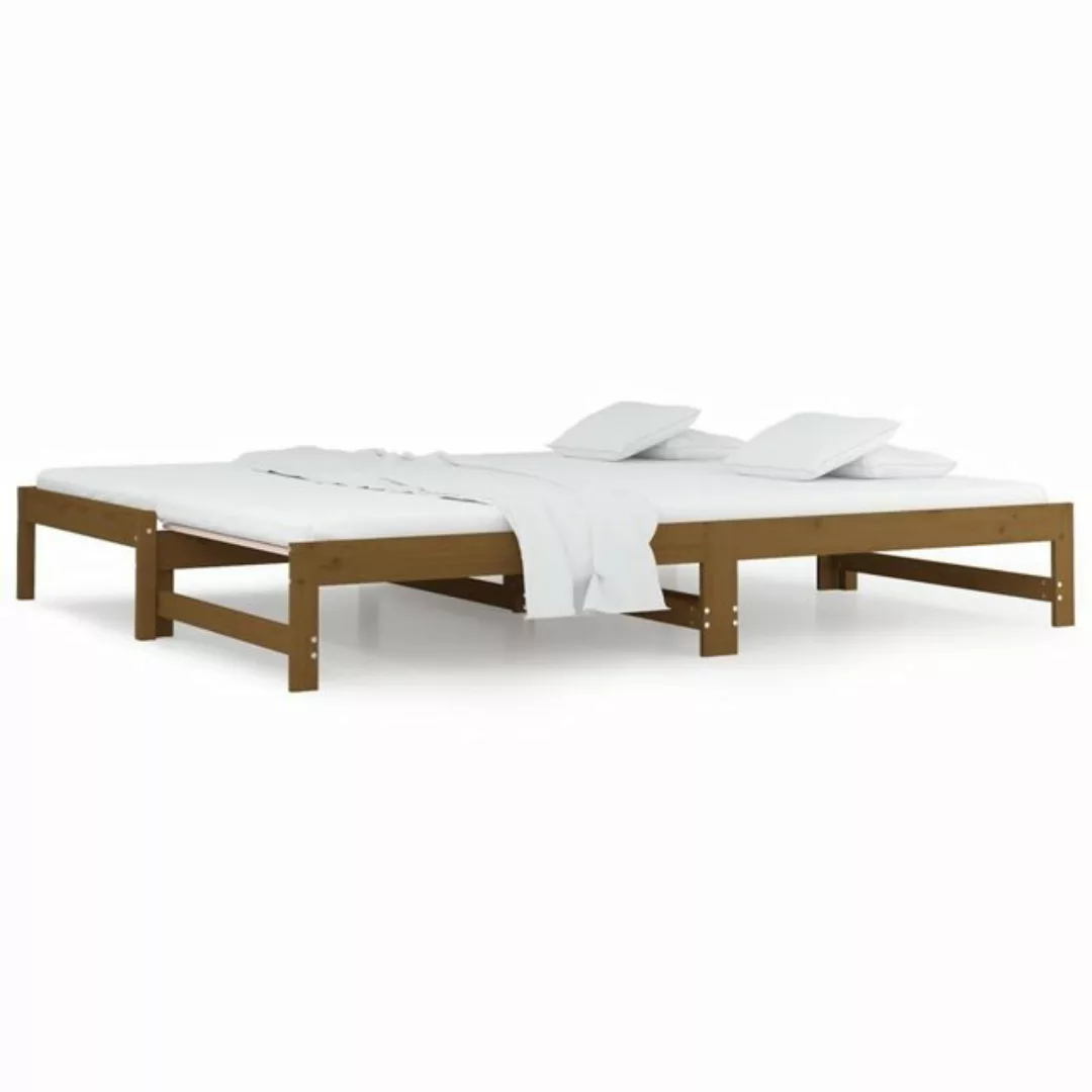 furnicato Bett Tagesbett Ausziehbar Honigbraun 2x(90x200) cm Massivholz Kie günstig online kaufen