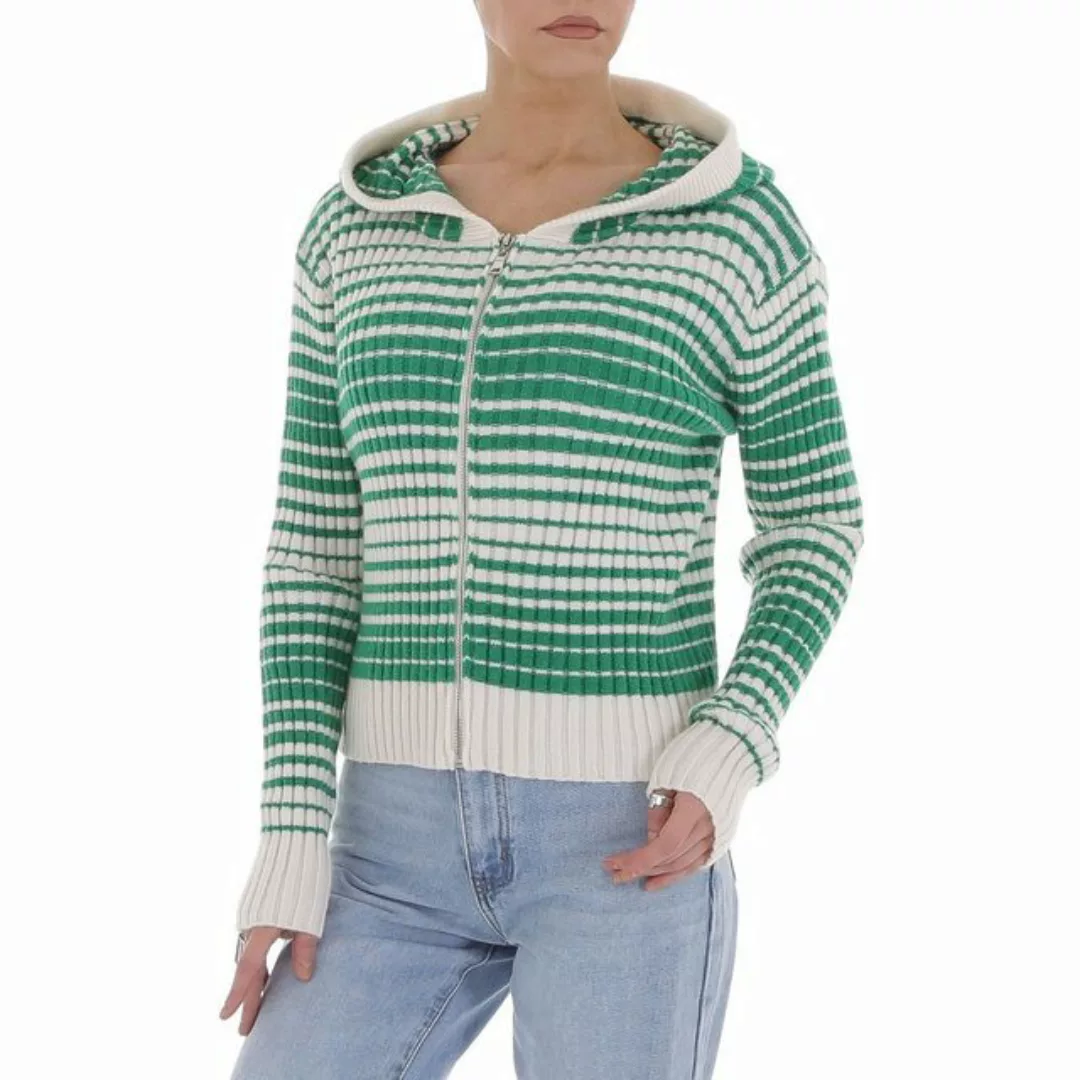 Ital-Design Strickpullover Damen Freizeit Kapuze Gestreift Stretch Strickpu günstig online kaufen