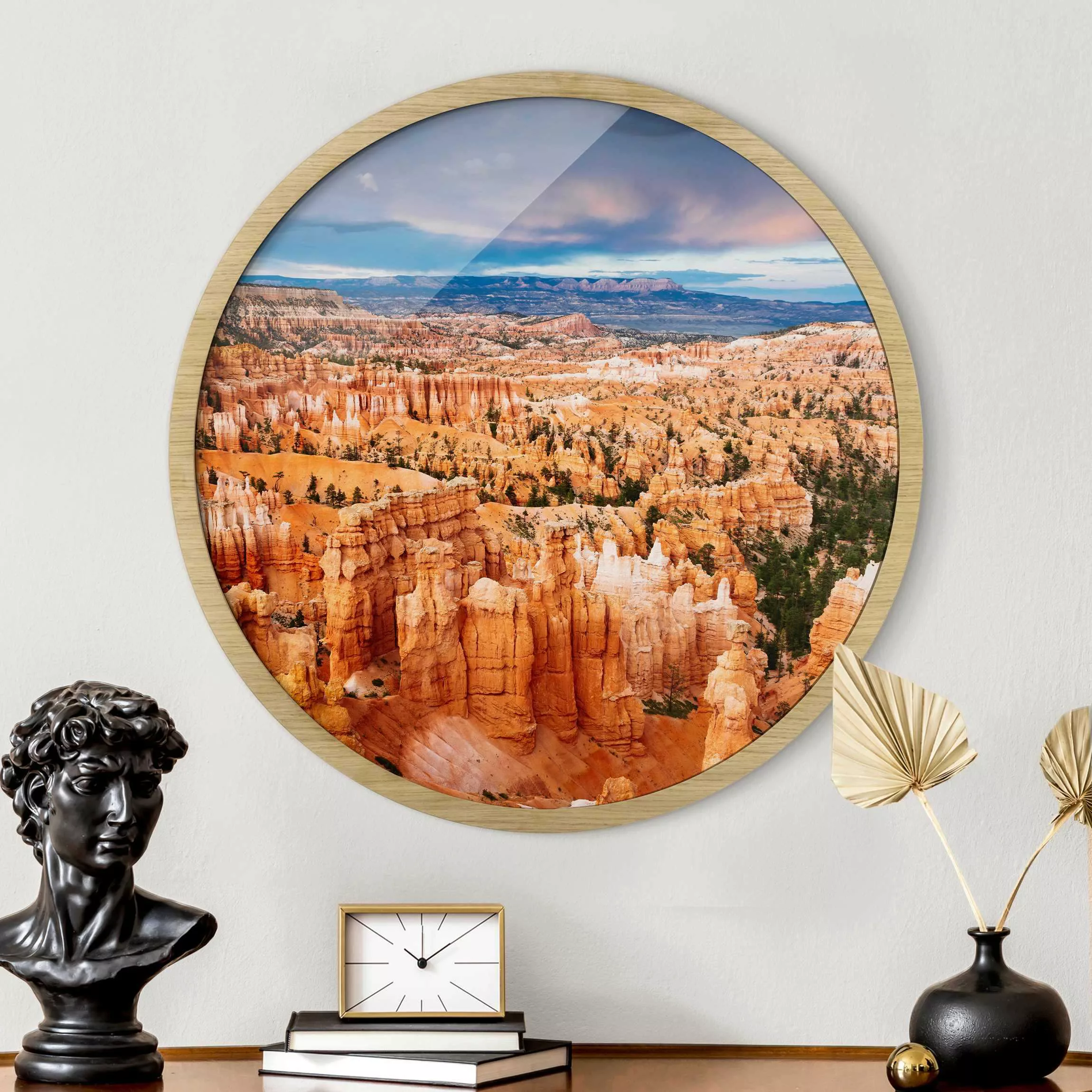 Rundes Gerahmtes Bild Farbenpracht des Grand Canyon günstig online kaufen