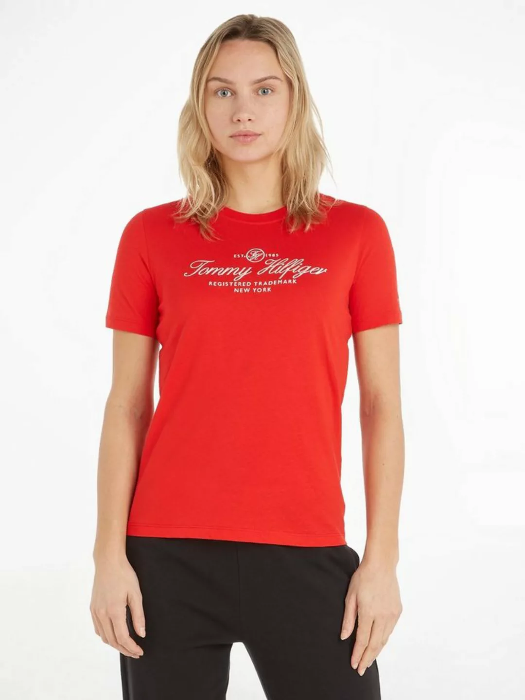 Tommy Hilfiger T-Shirt REG HILFIGER SCRIPT C-NK SS mit dezentem Markenlabel günstig online kaufen