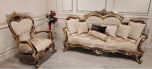 Xlmoebel Sofa Traditionelle Chesterfield-Sofa im Barockstil 2-teilige, 2 Te günstig online kaufen