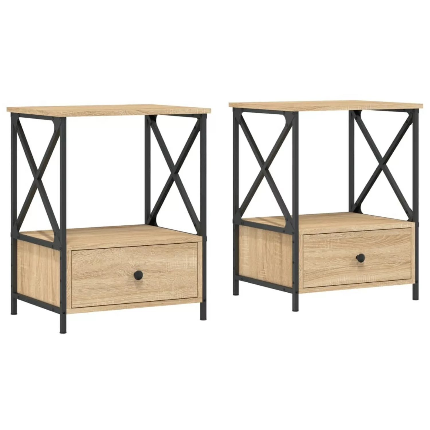 vidaXL Nachttische 2 Stk Sonoma-Eiche 50x41x65 cm Holzwerkstoff günstig online kaufen