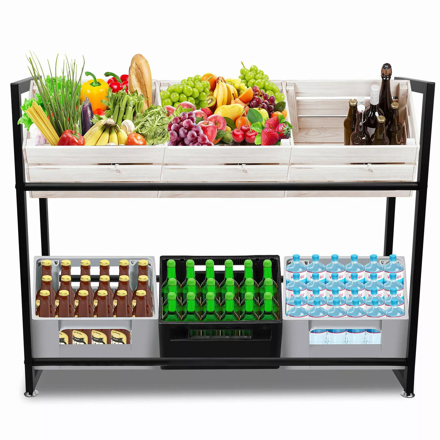 Clanmacy Standregal Getränkekistenregal Getränkeregal 105x32x85cm günstig online kaufen