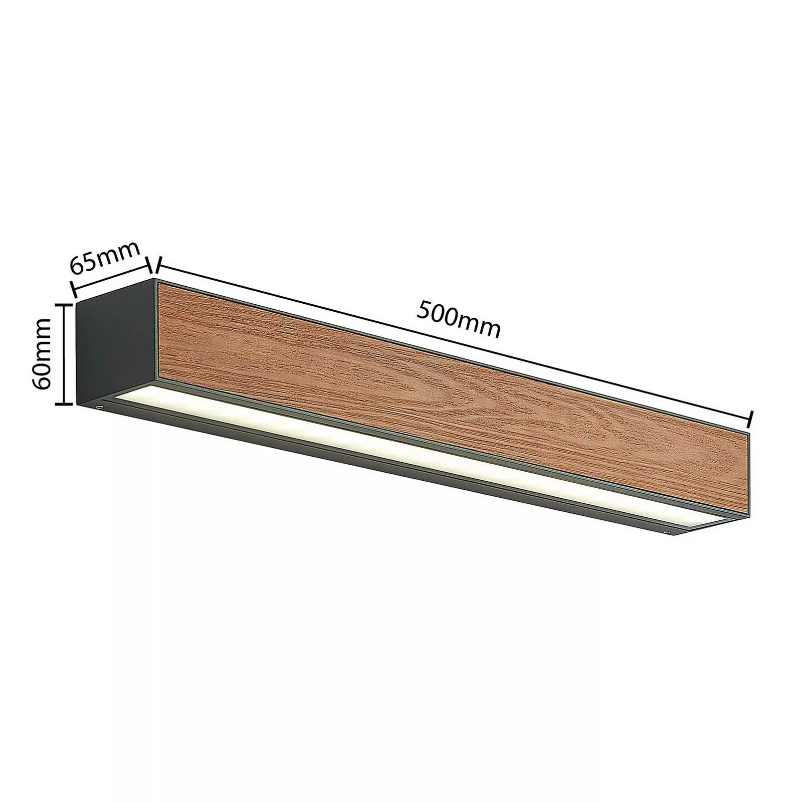 Arcchio Lengo LED-Wandlampe CCT, 50cm, 2-fl. holz günstig online kaufen