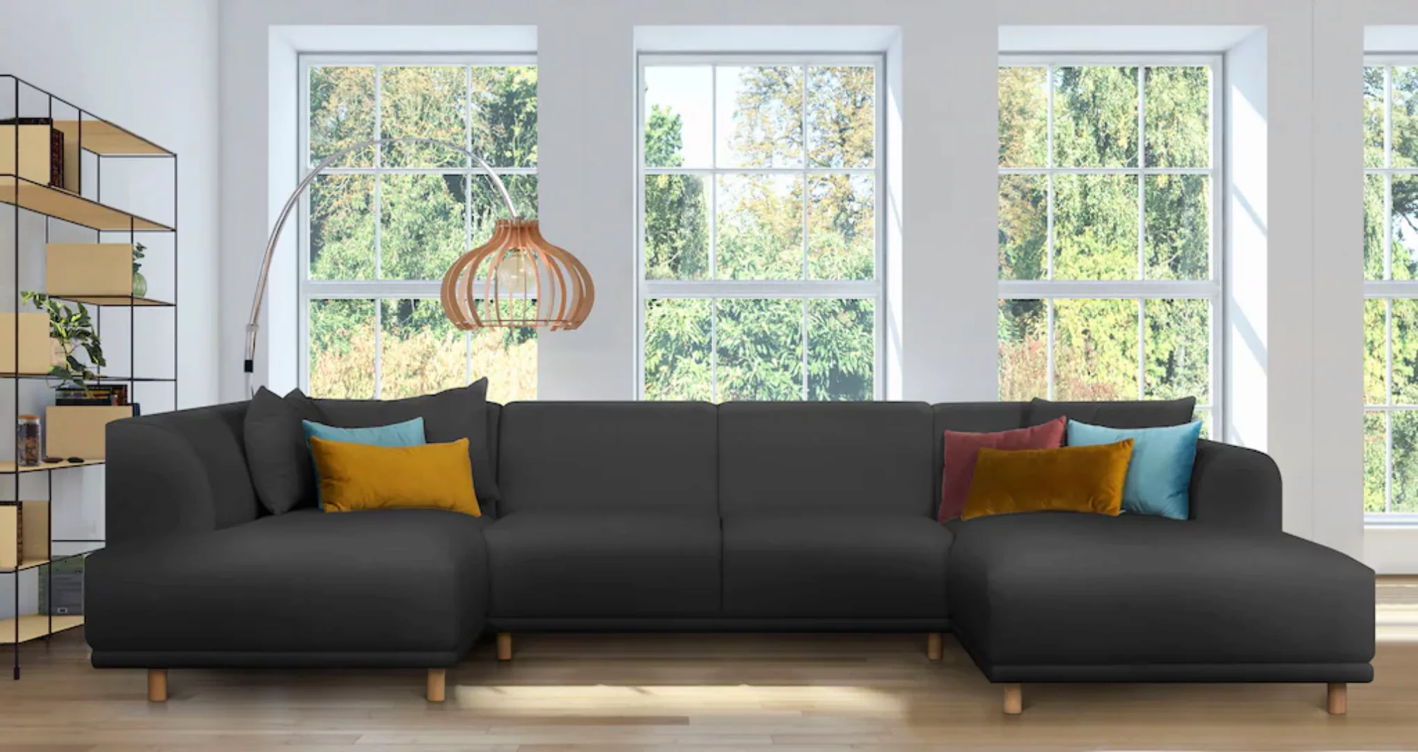 andas Wohnlandschaft "Maroon U-Form", in skandinavischem Design, mit losen günstig online kaufen