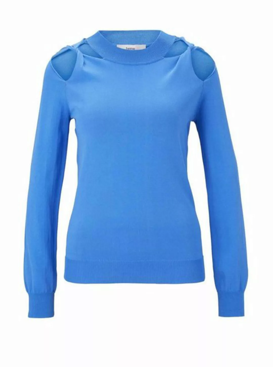 heine Troyer HEINE Damen Feinstrickpullover mit Cut-Outs, aquablau günstig online kaufen