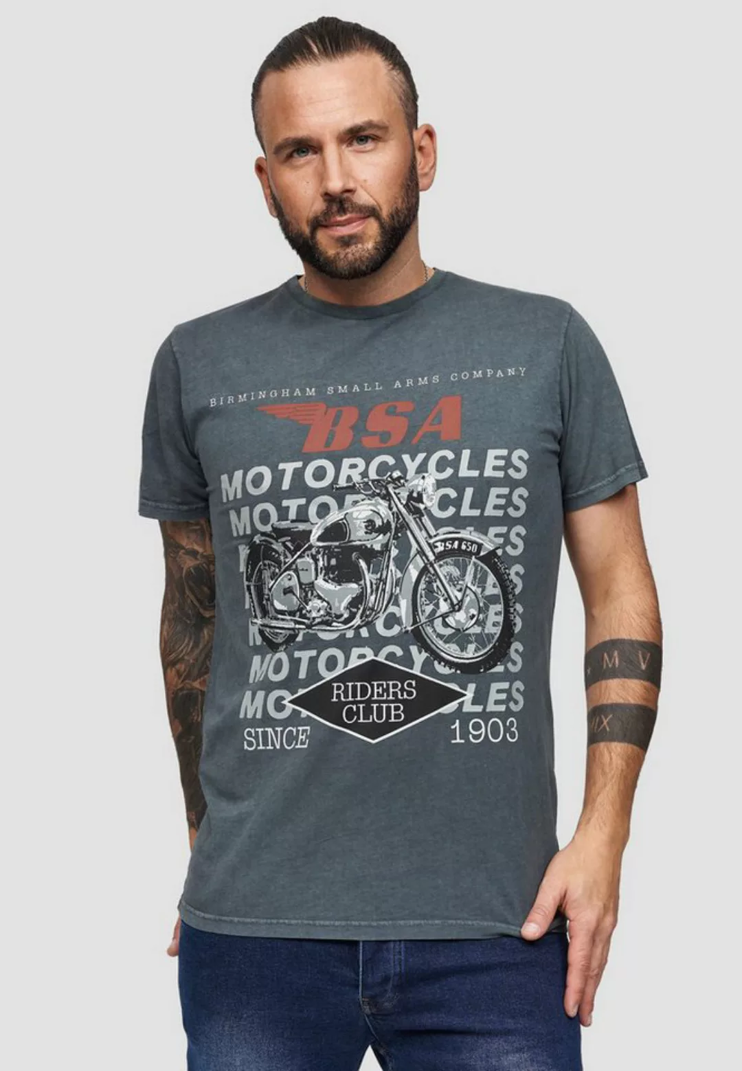 Recovered T-Shirt BSA Birmingham Motorcycles GOTS zertifizierte Bio-Baumwol günstig online kaufen