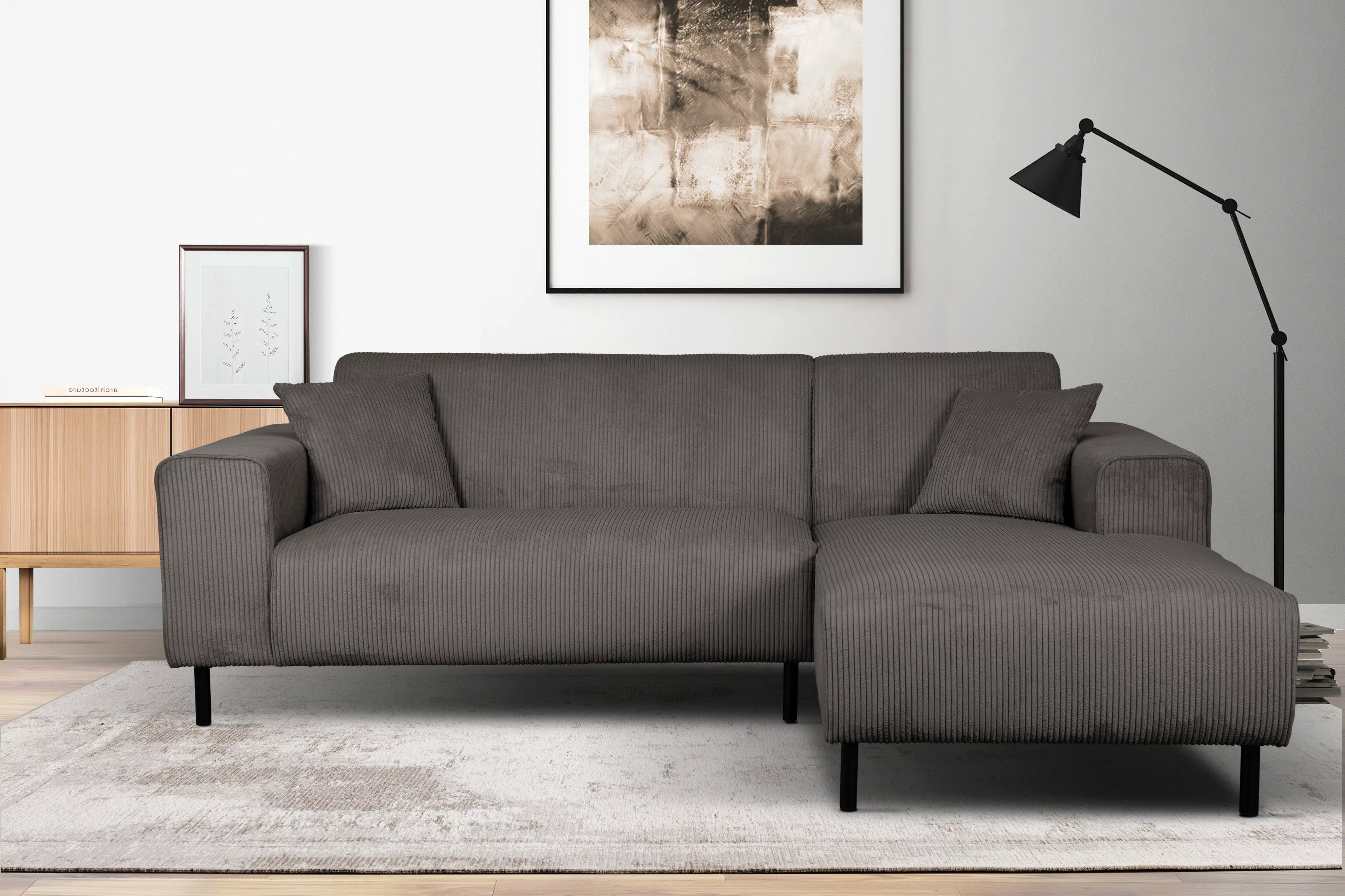 Home affaire Ecksofa "ARROS L-Form mit Wellenunterfederung, Maße B/T/H: 235 günstig online kaufen