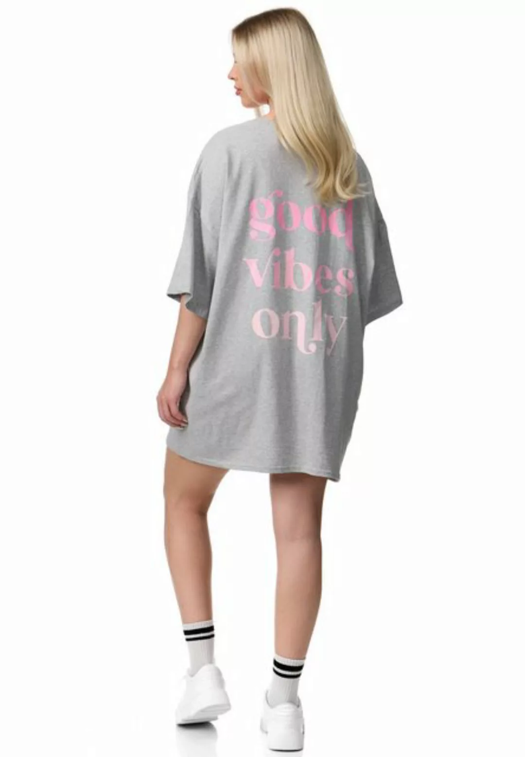 Worldclassca T-Shirt Worldclassca Oversized VIBES Print T-Shirt lang Tee So günstig online kaufen