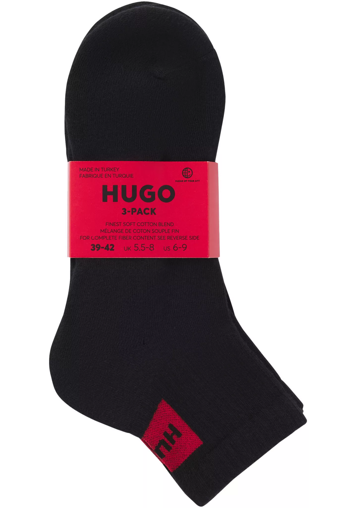 HUGO Underwear Freizeitsocken, (Packung, 3 Paar, 3er), mit kontrastfarbenem günstig online kaufen