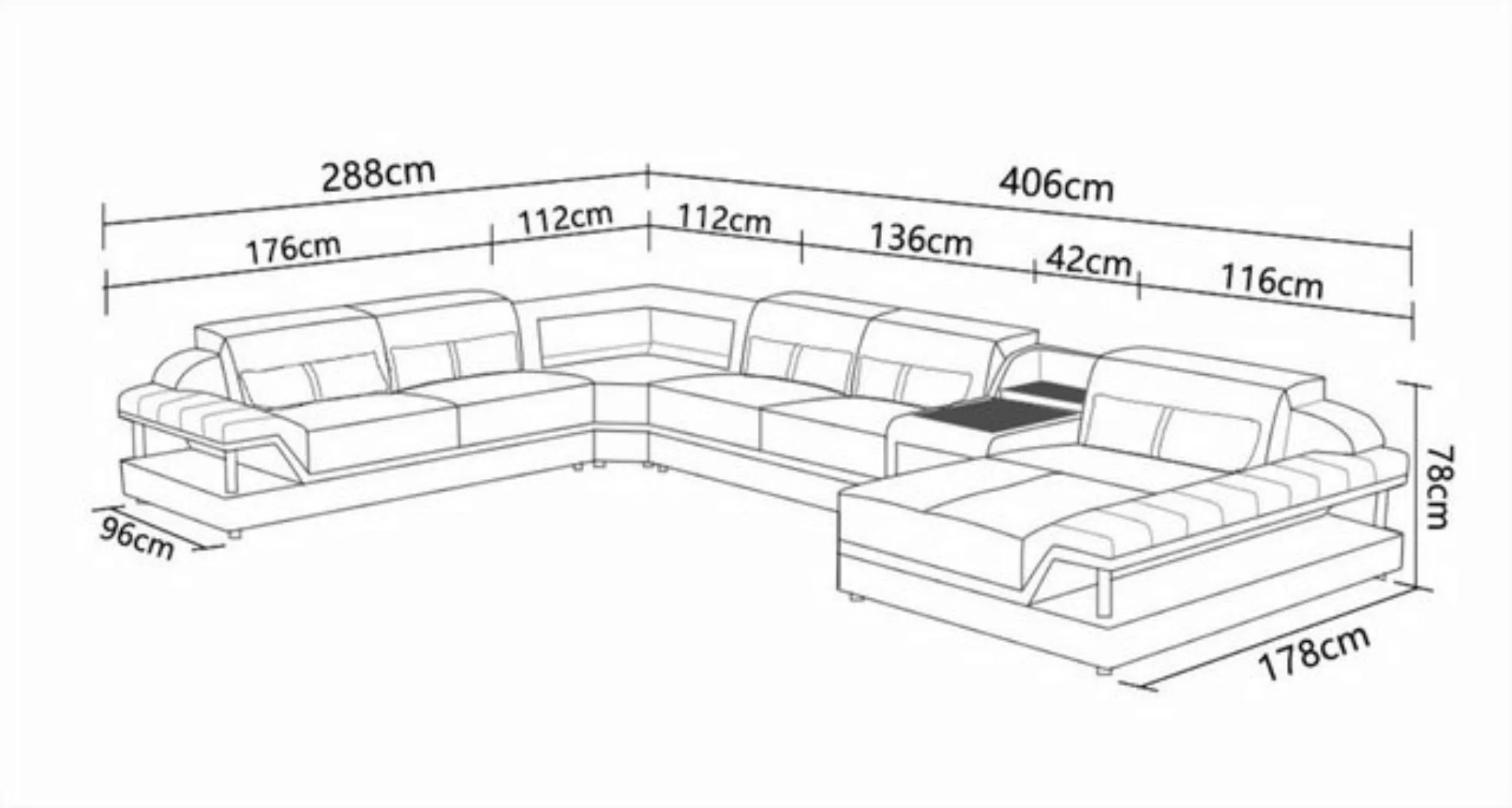 JVmoebel Ecksofa, Sofa mit USB Designer Wohnlandschaft U-Form Couch Ecksofa günstig online kaufen