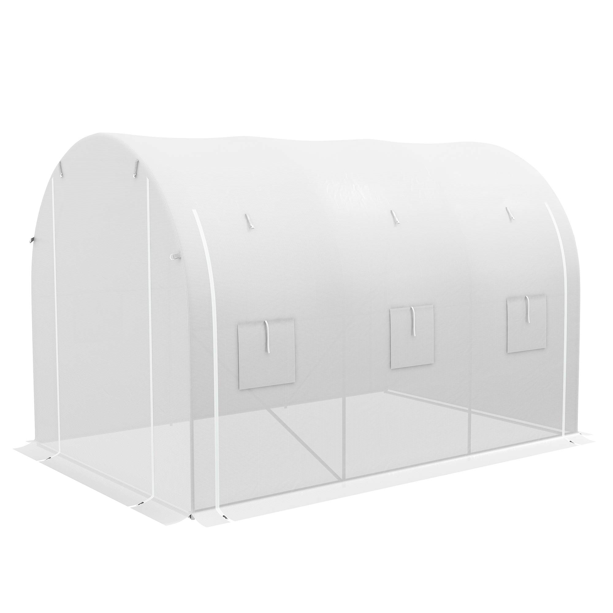 Outsunny Garten Gewächshaus 6 m² 3 x 2 m mit 1 Tür + 2 seitlichen Rollwände günstig online kaufen