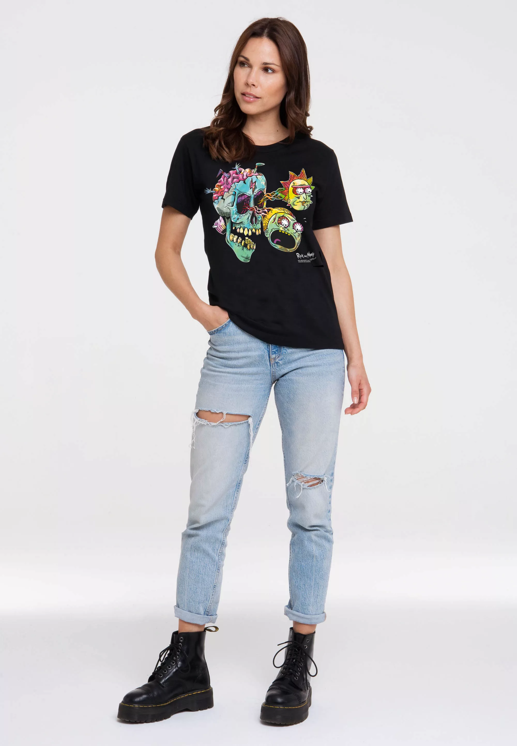 LOGOSHIRT T-Shirt "Rick & Morty - Eyeball Skull", mit lizenziertem Print günstig online kaufen