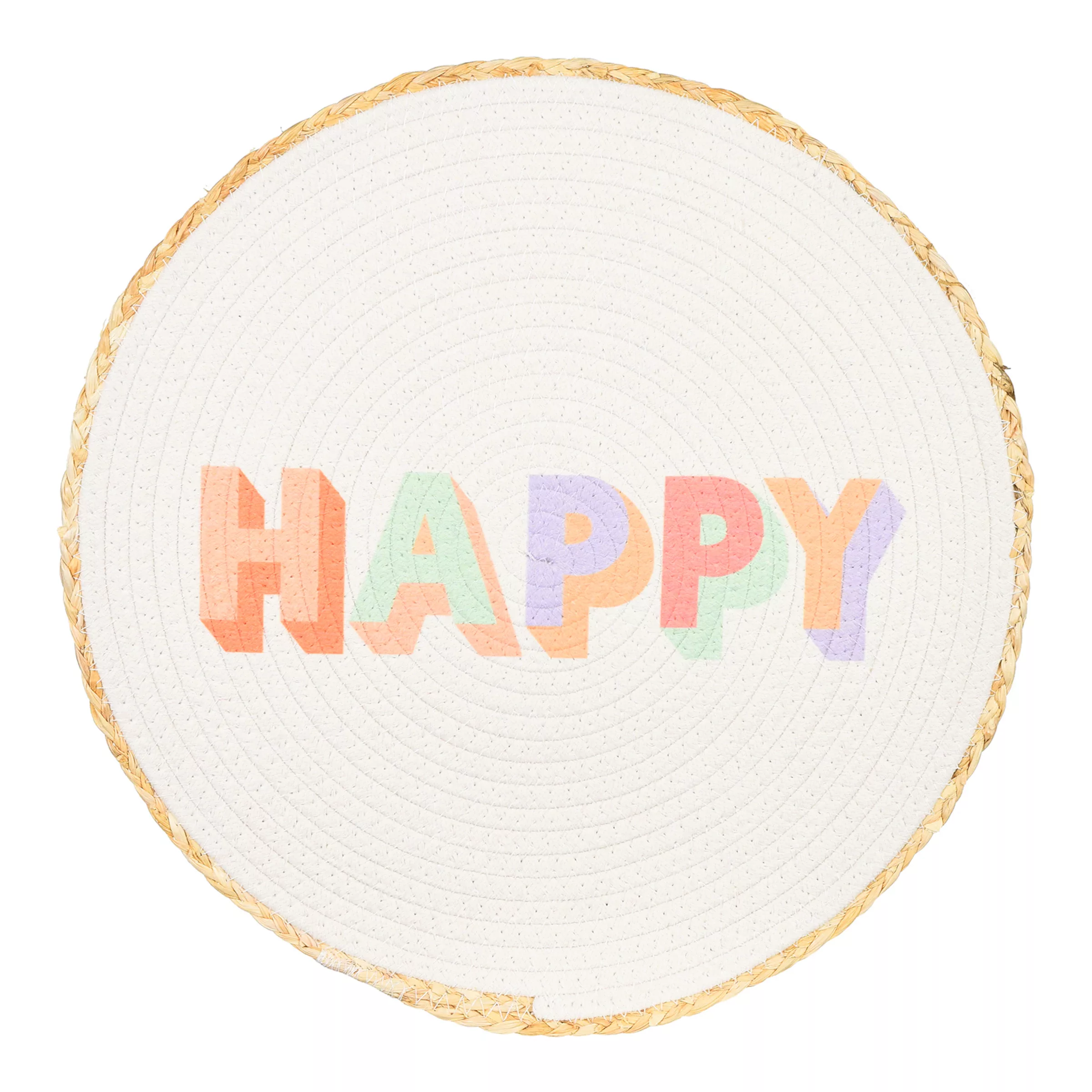 Tischset HAPPY ca.38cm, bunt günstig online kaufen