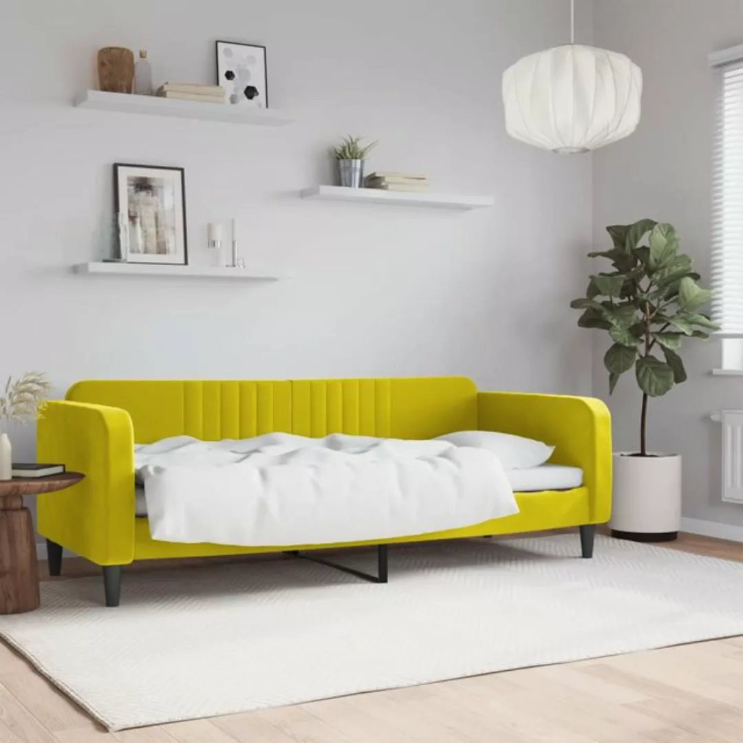 vidaXL Gästebett Tagesbett Gelb 80x200 cm Samt Gästebett Gästecouch Gästeso günstig online kaufen