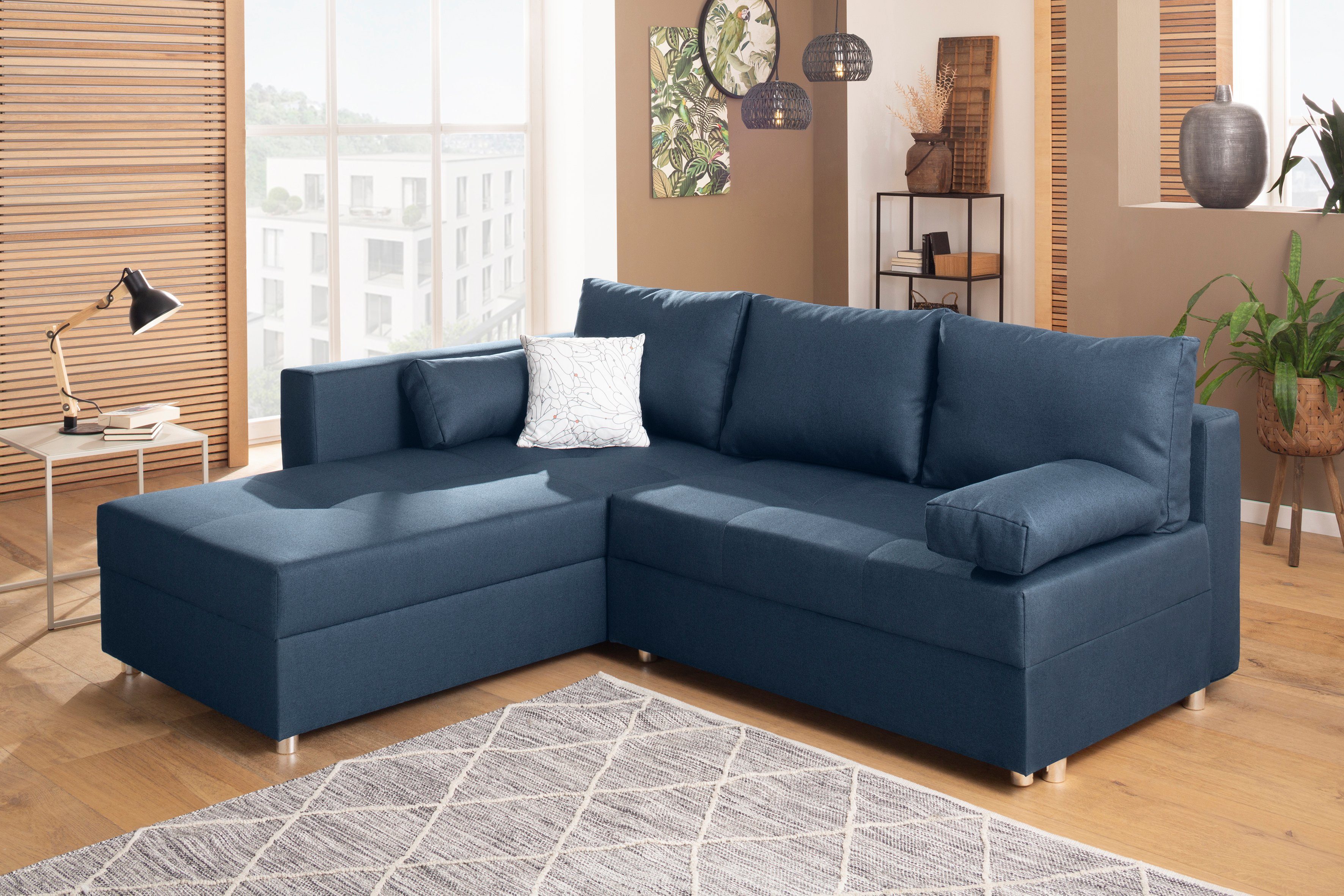 Home affaire Ecksofa "Italia L-Form", mit Bettfunktion und Bettkasten, Fede günstig online kaufen
