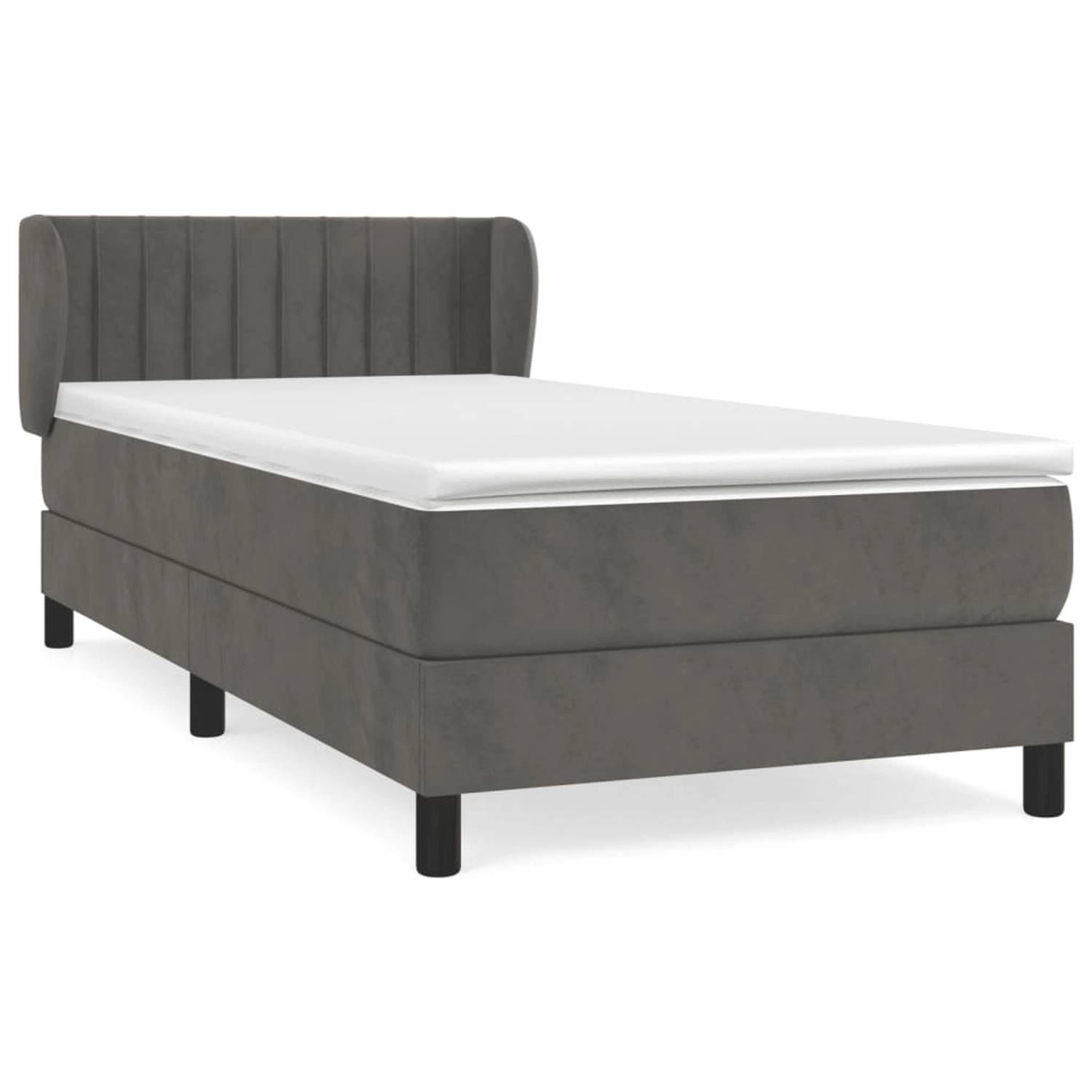 vidaXL Boxspringbett mit Matratze Dunkelgrau 90x190 cm Samt1537519 günstig online kaufen