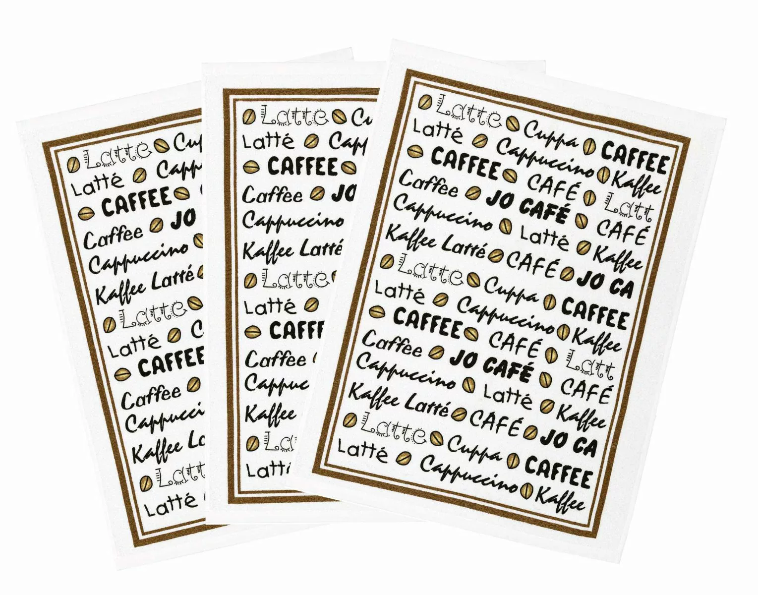 3er Pack Kracht Geschirrtuch Kaffee Latte 45x70 cm 100% Baumwolle günstig online kaufen