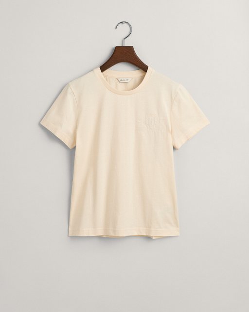 Gant T-Shirt REG TONAL SHIELD SS T-SHIRT, LINEN günstig online kaufen